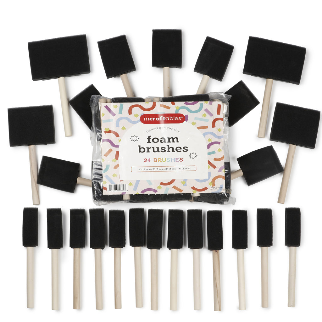 Incraftables Assorted Paint Brushes Set 25pcs All Purpose Small Big Craft Paint  Brushes Acrylic Oil Watercolor Wood Paper & Fabric Painting