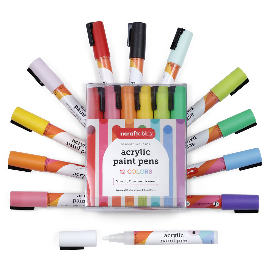 Incraftables Acrylic Paint Set for Adults & Kids. 24 Colors Acrylic Paints  for Canvas Painting with 12 Brushes, Sponge, Pallet & Craft Knife Non-Toxic  Art Paint