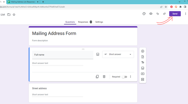 how to share google form