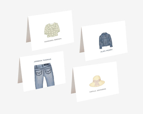 personalized folded fashion note cards