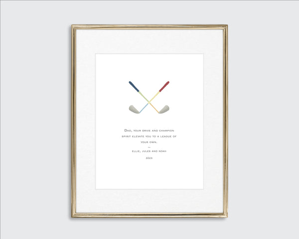 personalized golf clubs art print
