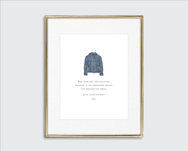 personalized denim jacket art print