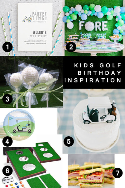 kids golf party idea inspiration board