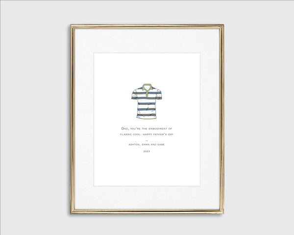 personalized preppy polo shirt art print