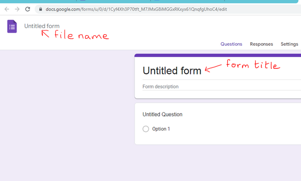 renaming google form title and file name screenshot