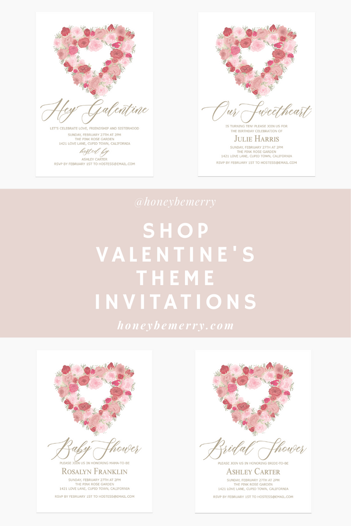 valentines theme invitation cards