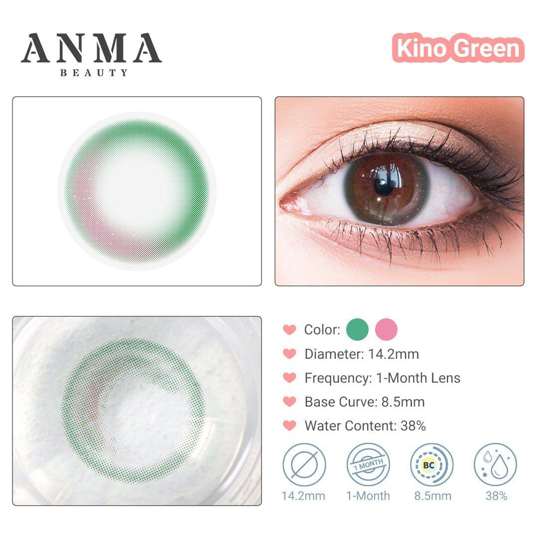 Anmabeauty Kino Green Monthly Colored Contact Lenses Natural Contacts