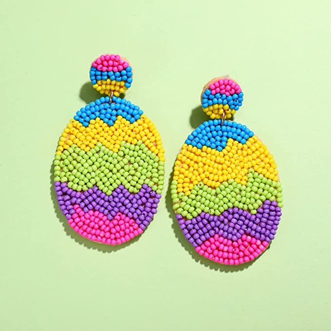 Rainbow Egg Dangle Earrings