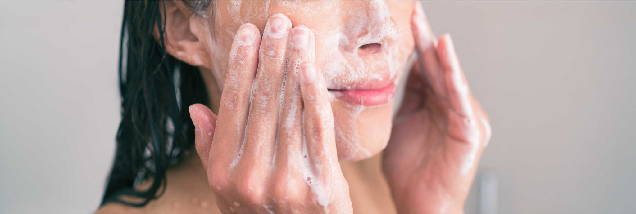 woman exfoliating