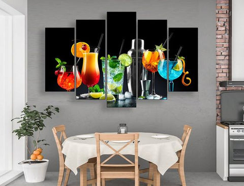 Cocktails canas wall art