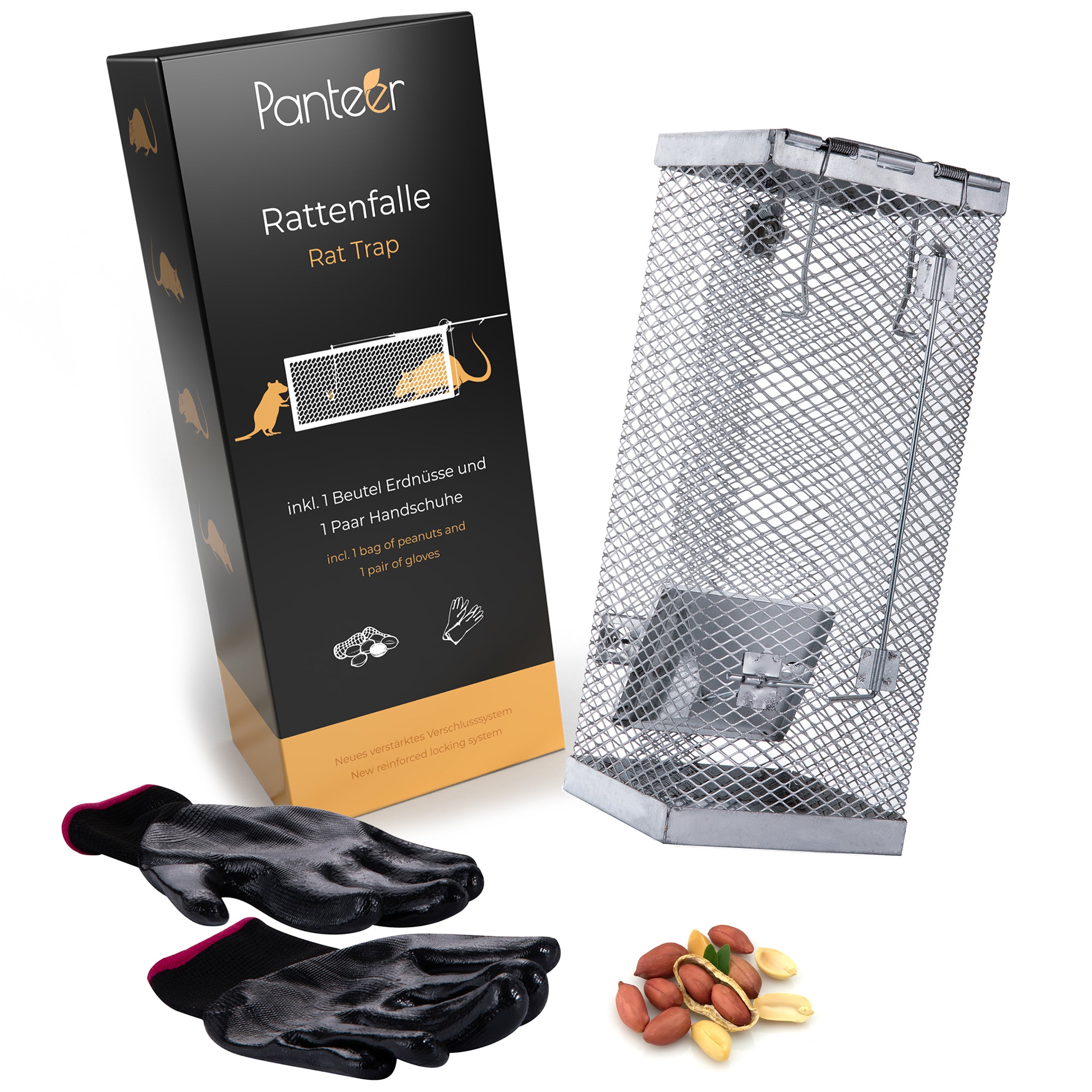 DNA 2 günstig Kaufen-Panteer ® Rattenfalle Komplettset inkl. Köder. Panteer ® Rattenfalle Komplettset inkl. Köder <![CDATA[Panteer ® Rattenfalle Komplettset aus Lebendfalle, Handschuhe und Erdnüsse als Köder - Sicherer Verschluss in 0,2 Sekunden - Vollv