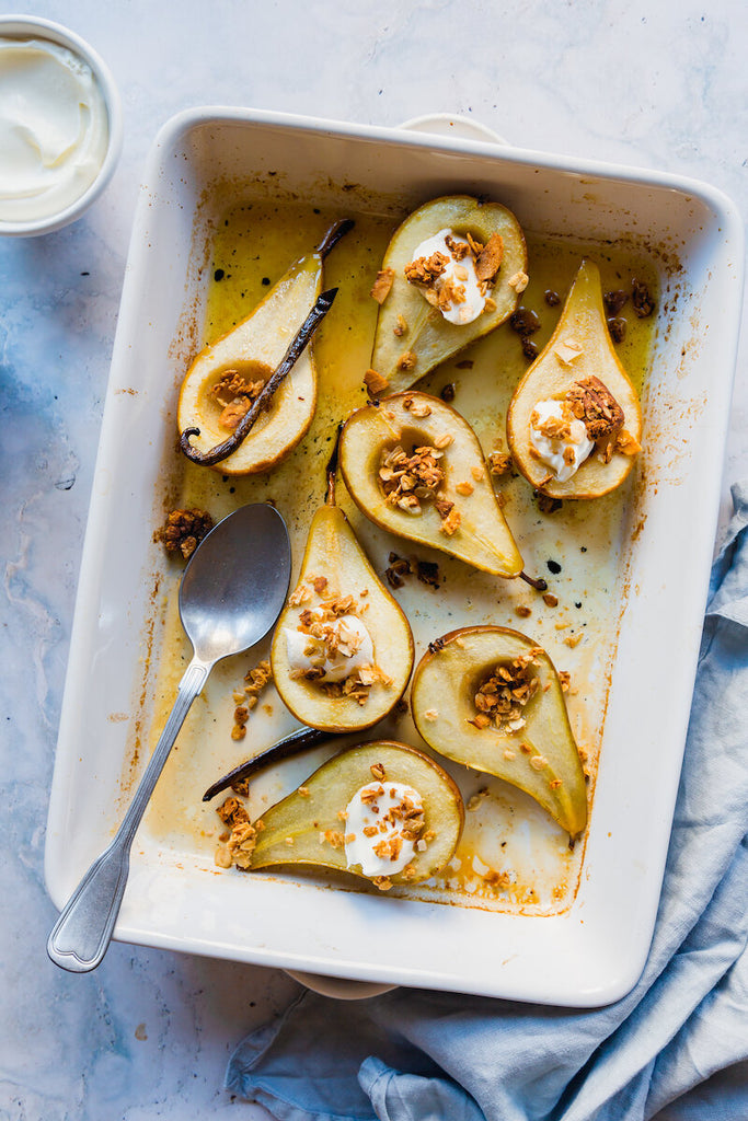 Maple Vanilla Baked Pears