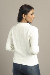 Pearl Embroidered Mock Neck Sweater - KIIKII 
