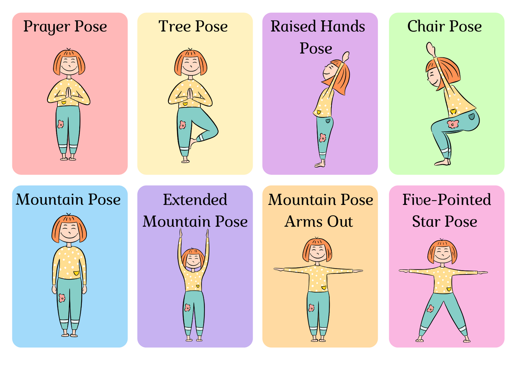 yoga cards for kids and teens 50 printable yoga poses inspire kids academy