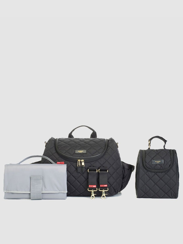 Storksak Poppy Luxe Convertible Backpack Changing Bag, Black Scuba