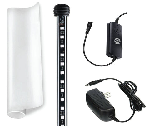Serene Colorcast Smart Aquarium Background LED light with glass film, controller and power supply.