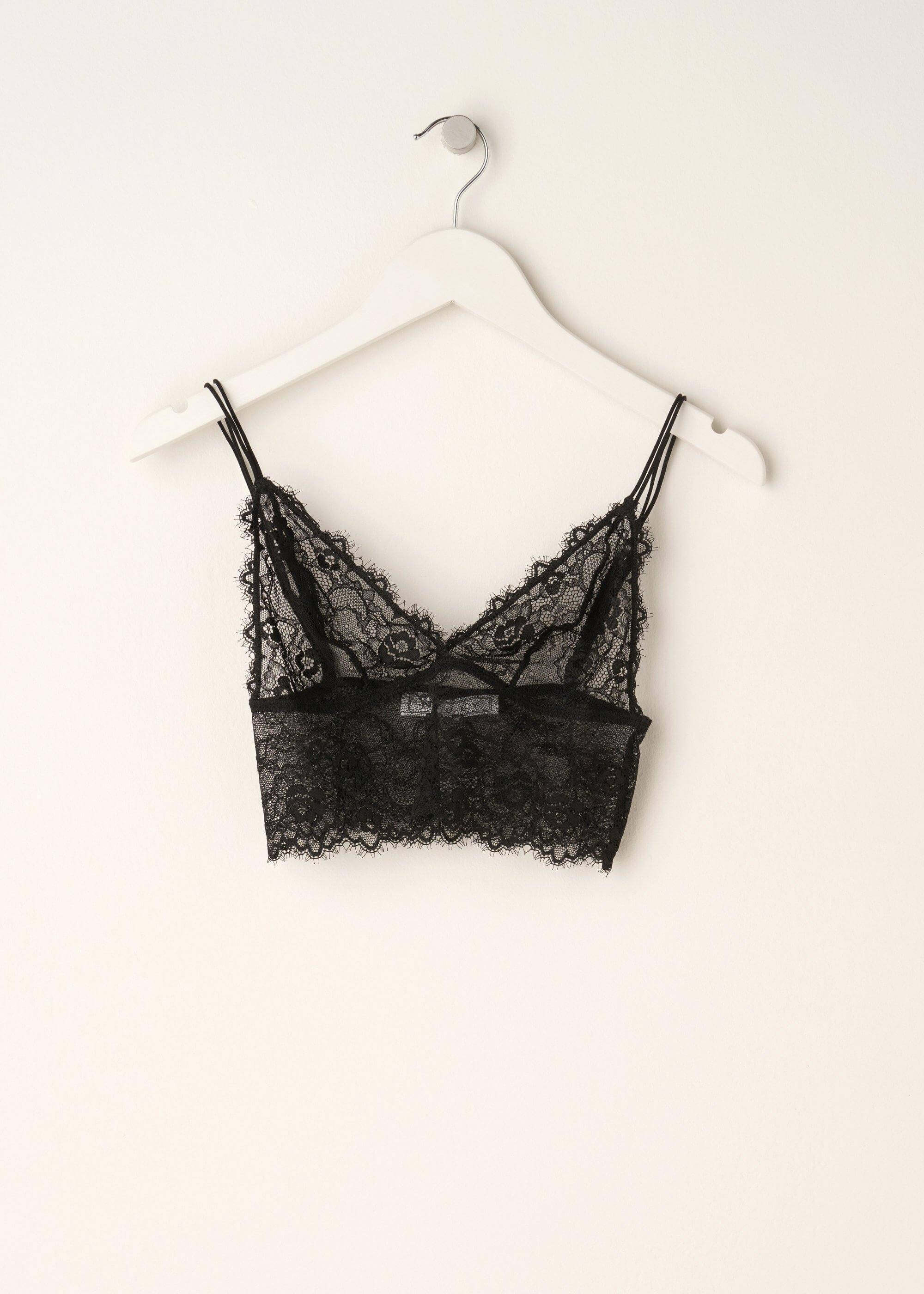 Aerie lace bralette with removable padding in black