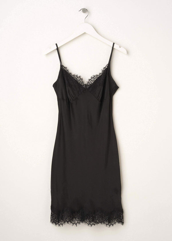 Truly Lace Trim Silk Camisole, Black