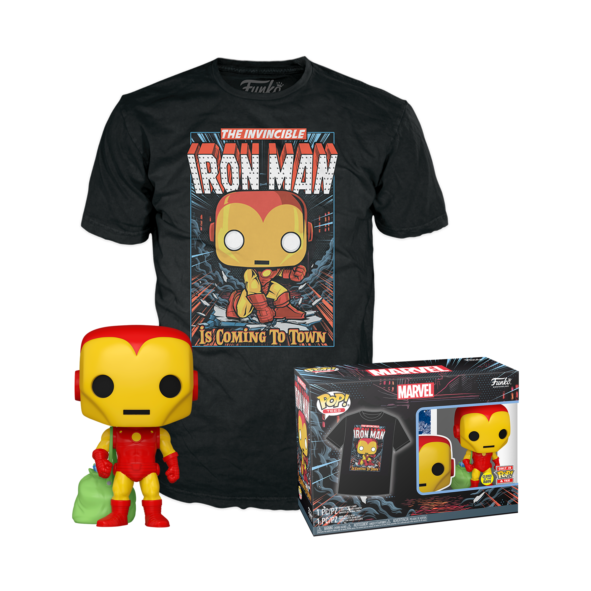 Funko POP! & TEE Holiday Iron Man (Glow In The Dark) - Marvel
