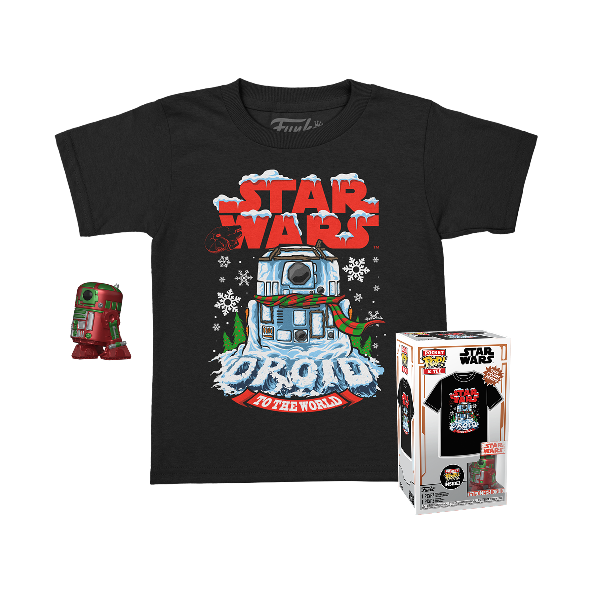 Funko POCKET POP! & TEE Holiday Astromech Droid (Pocket Pop!) Kids Tee - Star Wars