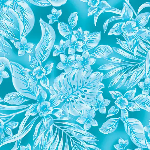Blue Turquoise Oasis Cotton Wideback Fabric ( 1 3/4 Yard Pack ) - Linda's Electric Quilters