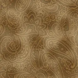 Brown Sepia Radiant Paisley Cotton Wideback Fabric ( 1 1/2 Yard Pack ) - Linda's Electric Quilters