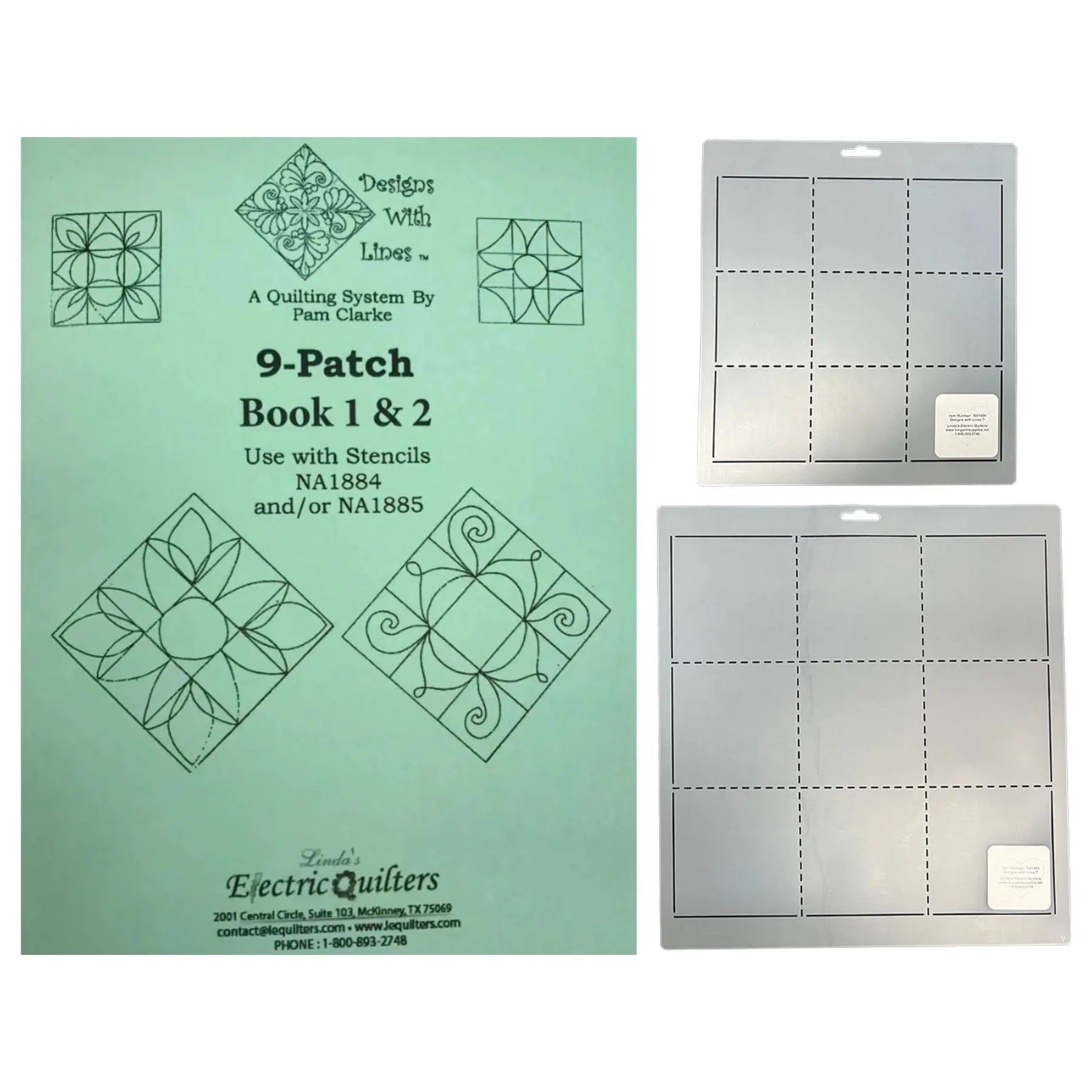 9 Patch Book and Stencil Kit - Linda's Electric Quilters