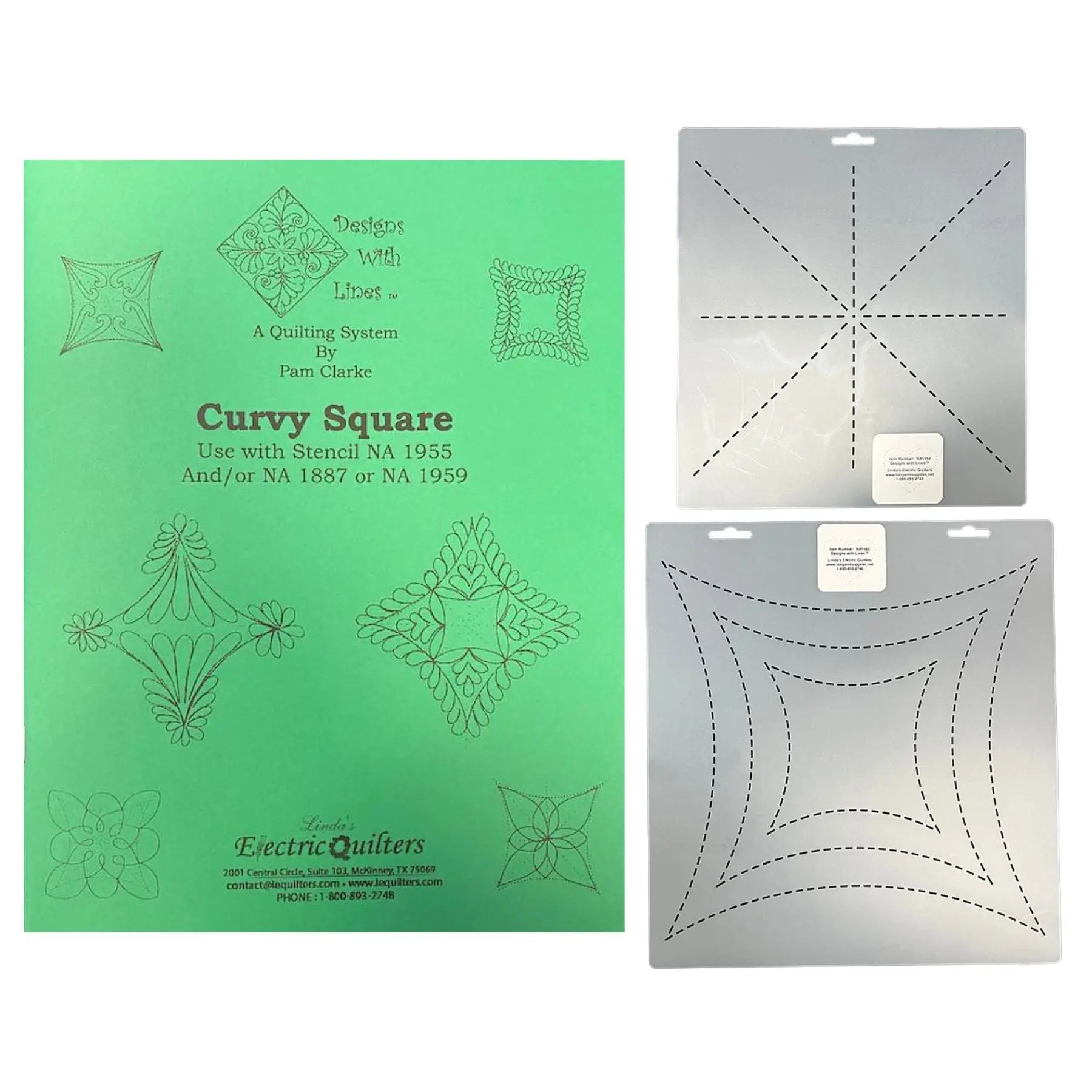 Curvy Square Book and Stencil Kit - Linda's Electric Quilters