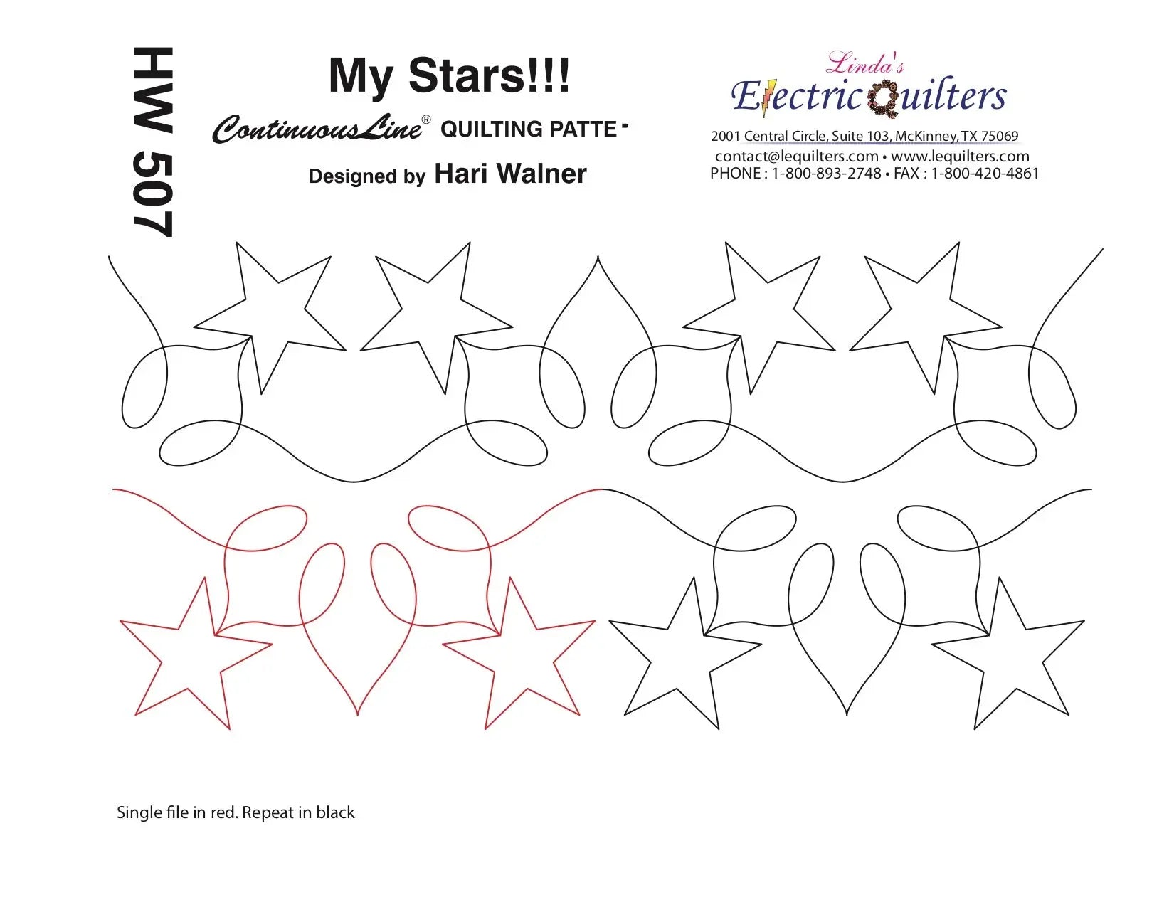 507 My Stars Pantograph by Hari Walner - Linda's Electric Quilters