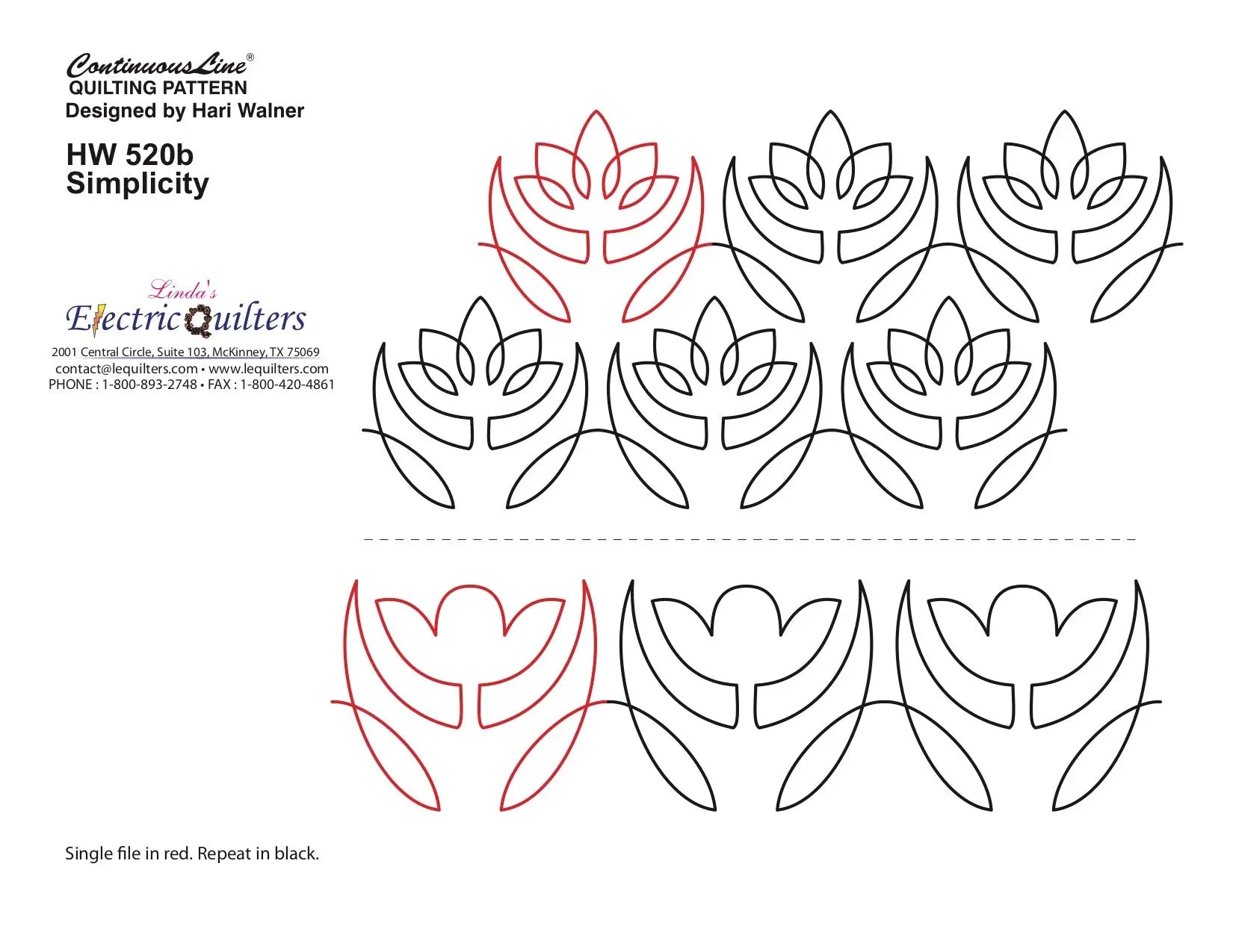 520 Simplicity Pantograph by Hari Walner - Linda's Electric Quilters