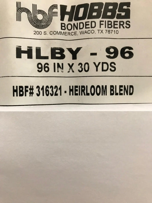 27 Yard Roll  / FREE Delivery 120" / 1M Hobbs Heirloom Premium Wadding 96" 