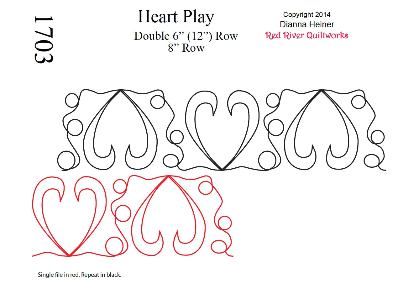 1703 Heart Play Combo Pantograph - Linda's Electric Quilters