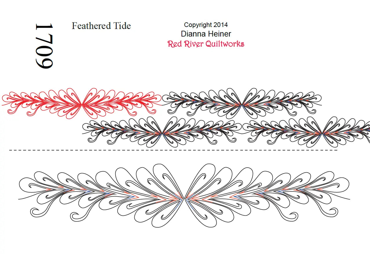 1709 Feather Tide Combo Pantograph - Linda's Electric Quilters