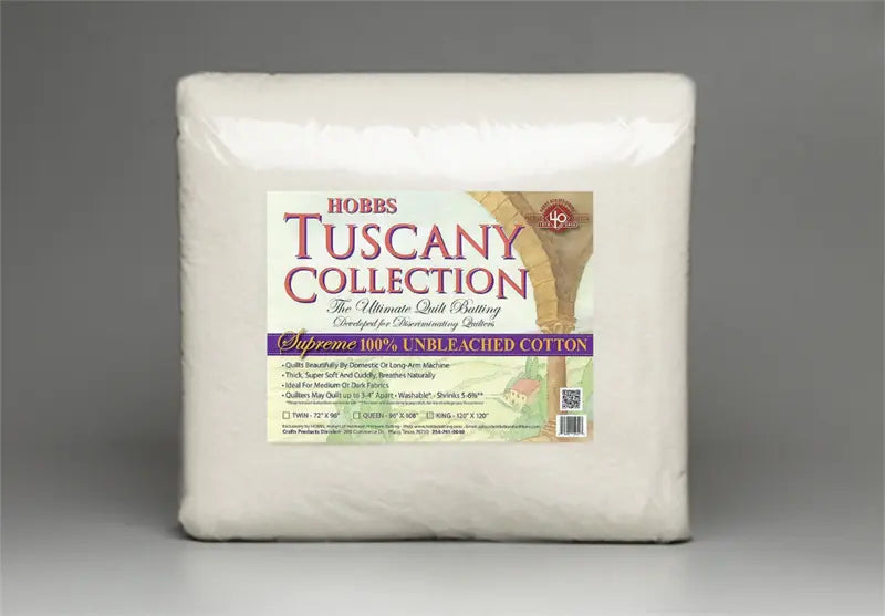 Hobbs Tuscany Supreme 100% Natural Cotton Batting - King Size 120 x 120