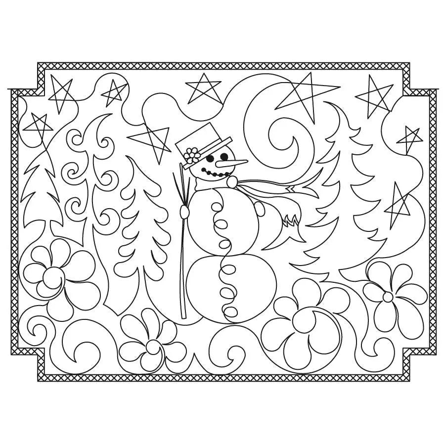 Fancy Snowman Placemat - Linda's Electric Quilters