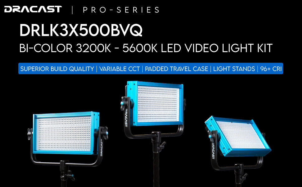 Dracast Pro Series LED500 Bi-Color LED 3 Light Kit