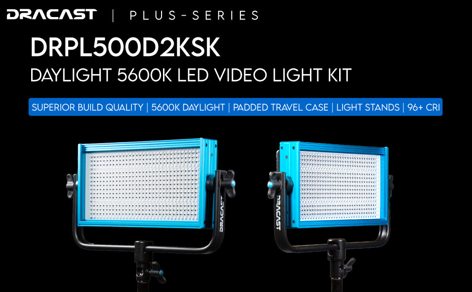 Dracast Plus Series LED500 Daylight LED 2 Light Kit