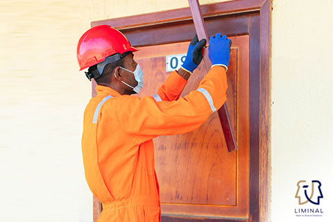 Contractor Installing HDB Main Door