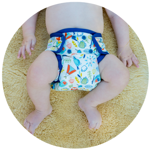 Our nappy is designed to fit most babies between 4 and 16 kgs. This means you don't need to buy extra sizes are your baby grows.
