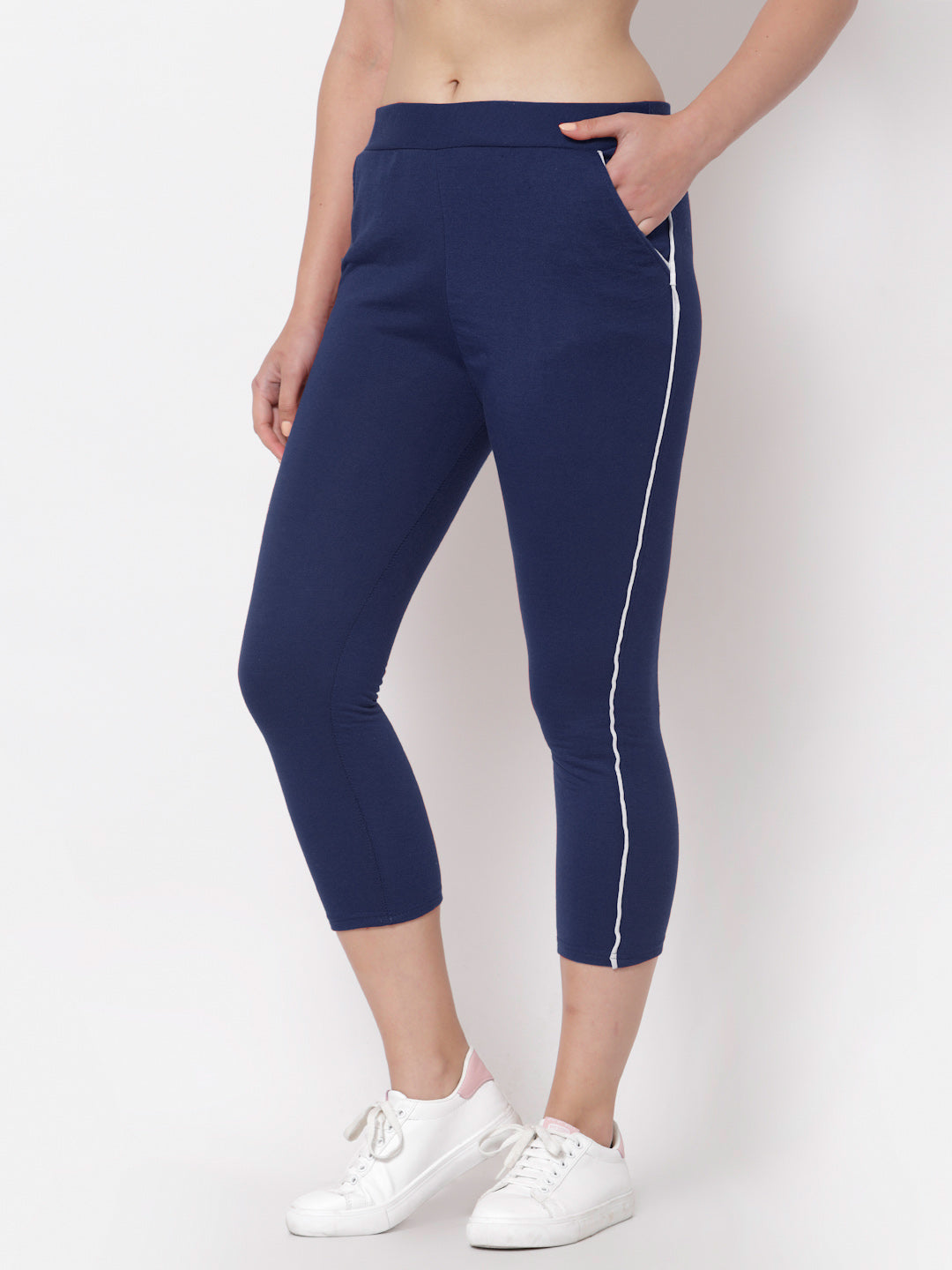 Klotthe Women Blue Solid Slim Fit Woolen Track Pants  KLOTTHE