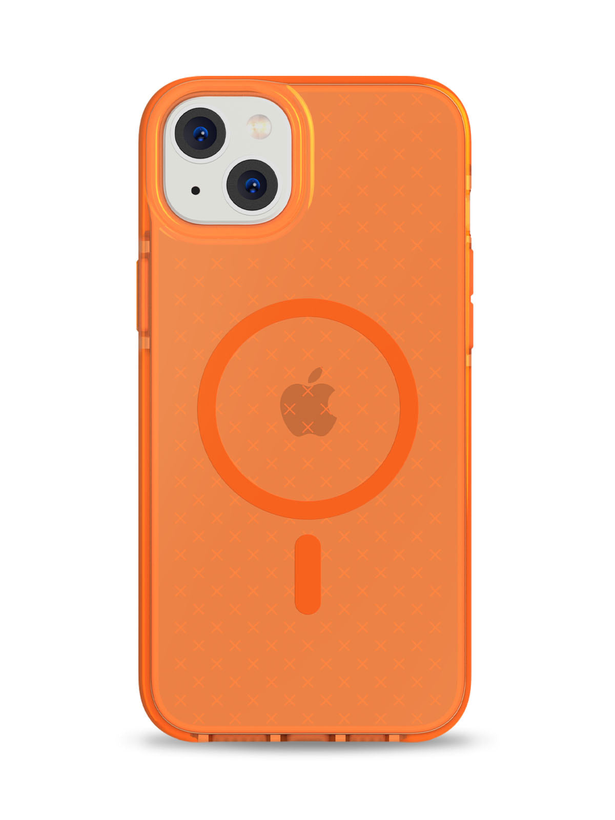 Tech21 iPhone 14 Plus Orange MagSafe Evo Check phone case