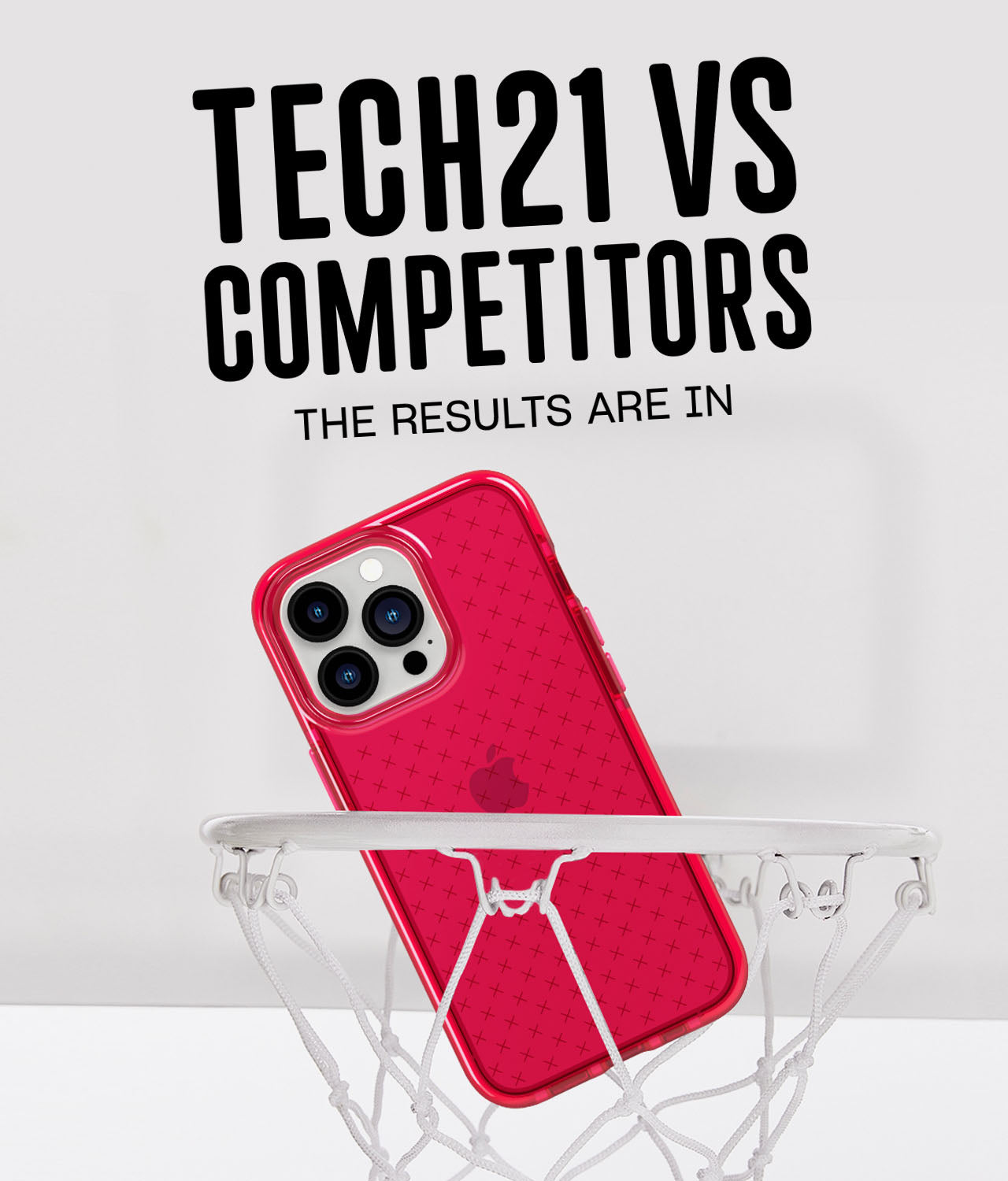 Tech21 red Evo Check iPhone 13 competitor testing