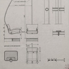 Franco Albini, chairlift seat Seggiovia sketch