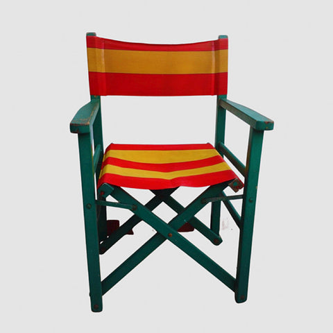 red and yellow director's chair Beach version