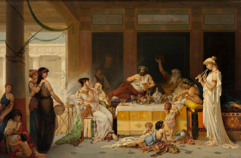 painting Roman Banquet Pierre Olivier Joseph Coomans