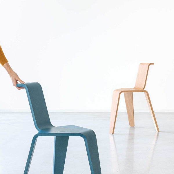 Light blue Wood Stool AKA by Konstantin Grcic for Magis