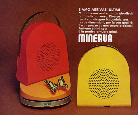 Minerva vintage portable record player by Mario Bellini