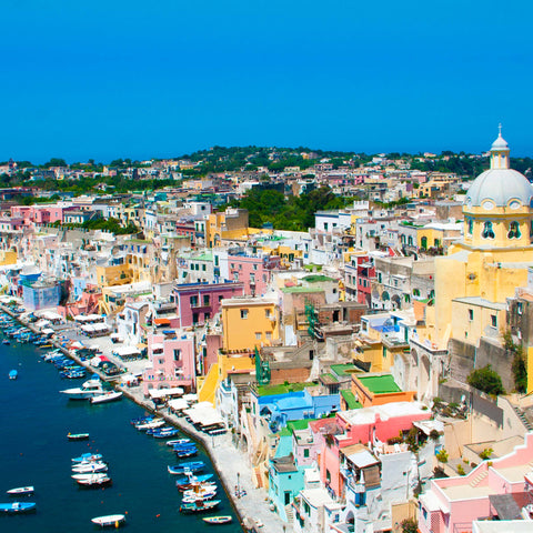 The island of Procida and its colorful buildings