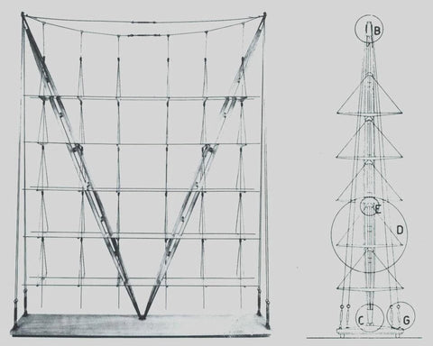 sketch 838 Veliero bookcase by Franco Albini Cassina nautical inspiration