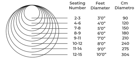 CIRCULAR DINING TABLE SIZE - DESIGN ITALY